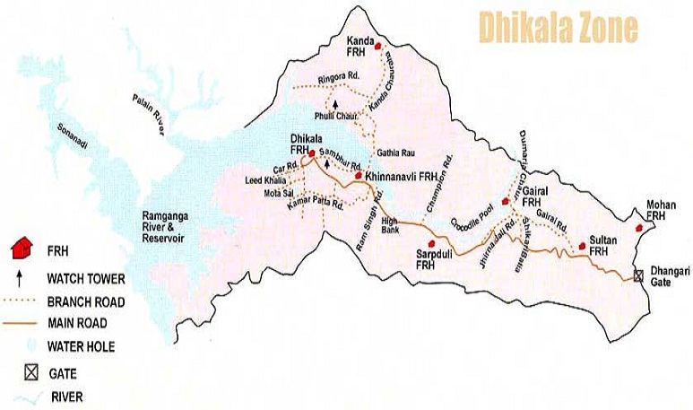 Dhikala Safari Zone Map